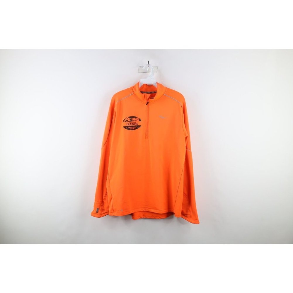 Saucony Mens Large Distressed Marathon Training Half Zip Pullover Running Top